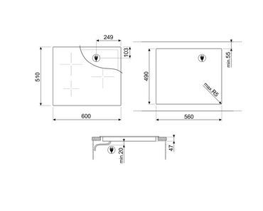 Plită inducție Universale SI1F7635B, Smeg