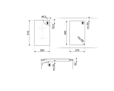 Plită inducție Universale SI5322B, Smeg