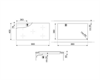 Plită inducție Universale SIH7933B, Smeg