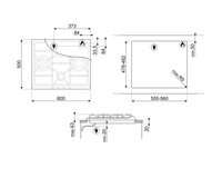 Plită gaz Cortina SR764AO, Smeg