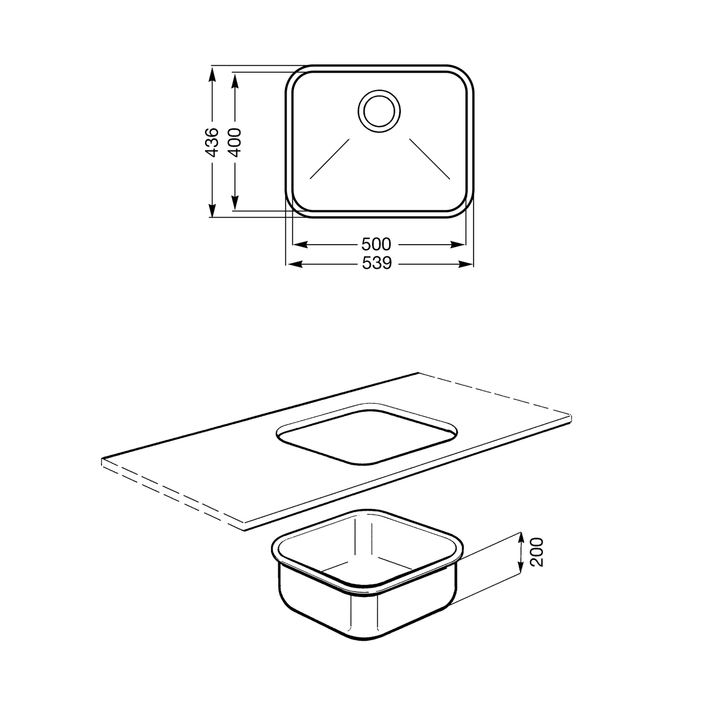 Chiuvetă Universale UM50, Smeg