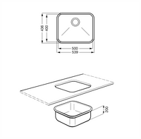 Chiuvetă Universale UM50, Smeg