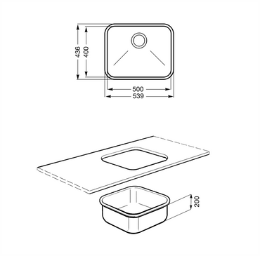 Chiuvetă Universale UM50, Smeg