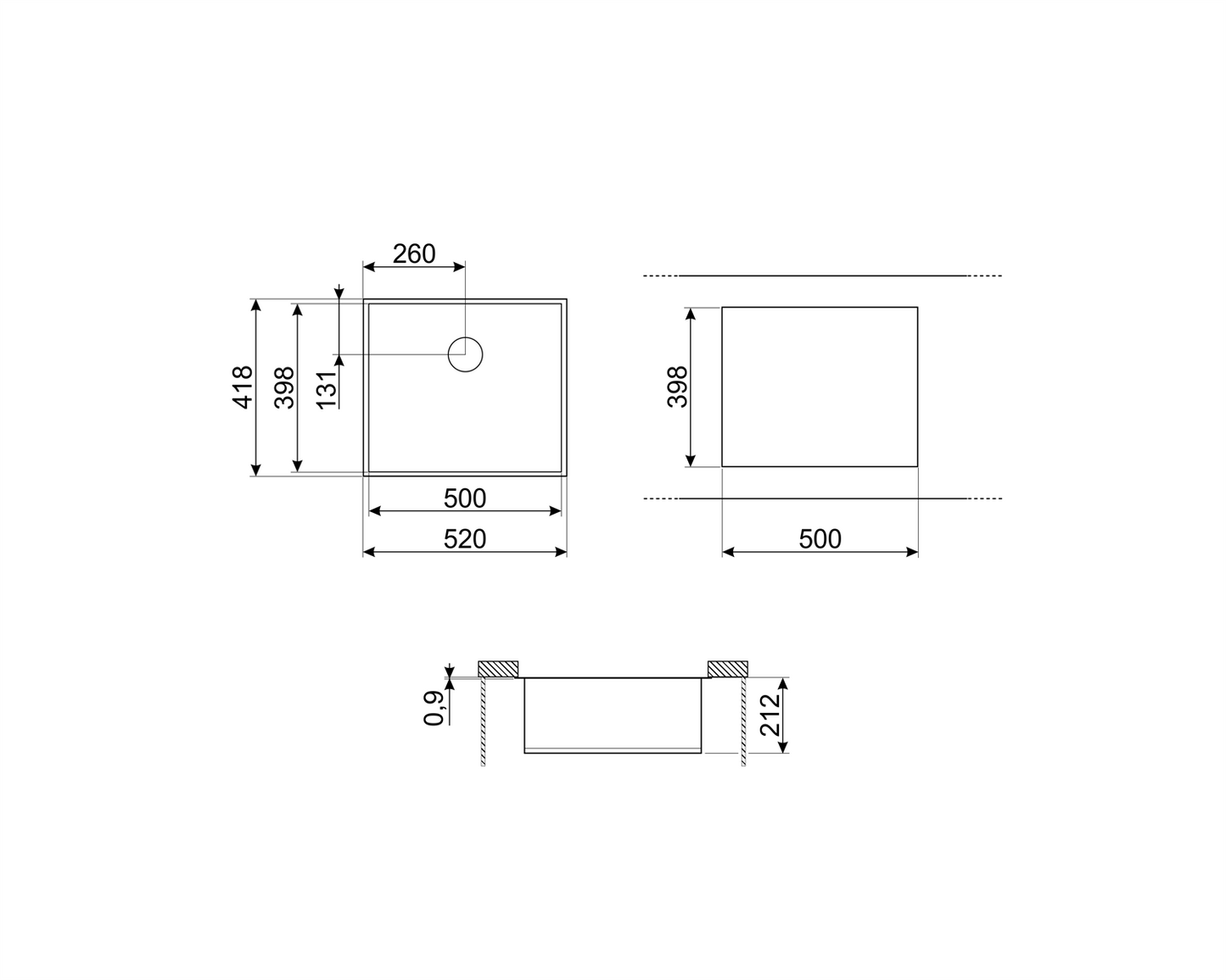 Chiuvetă Universale VSTQ50-2, Smeg