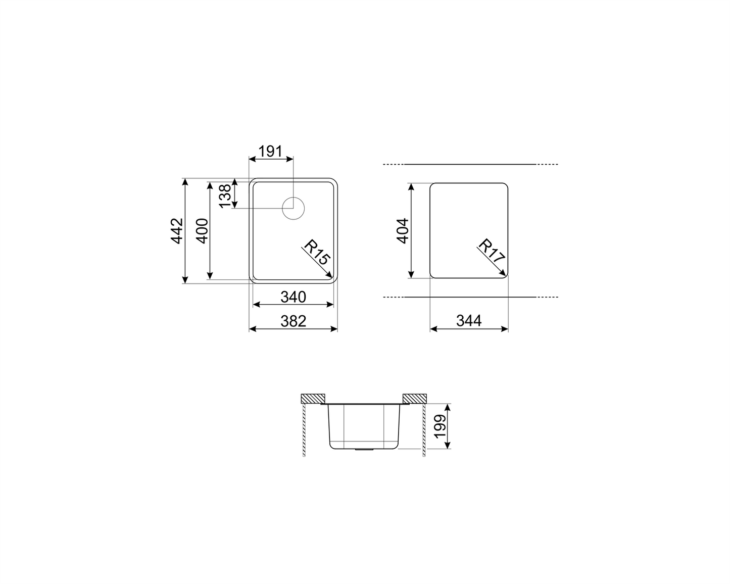 Chiuvetă Universale VSTR34-2, Smeg