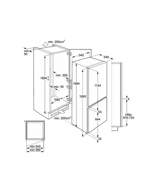 Combină frigorifică Universal C3192F2P, Smeg