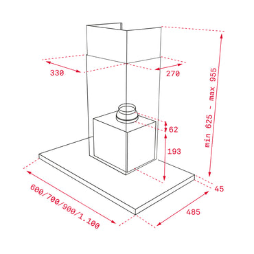 Hota decorativa DLH 986T 90 cm, Teka