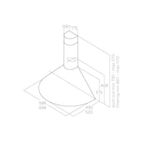 Hotă Inox Tonda Montaj Pe Perete 60cm IX F/60, Elica